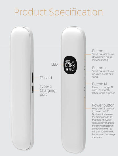 Under Pillow Bone Conduction Bluetooth Speaker White Noise Sleep Aid